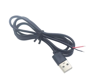 Commercio all'ingrosso 5V USB 2.0 un maschio per aprire spogliato nudo 2pin fili End Pigtail USB C cavo di ricarica per luce LED - Product Image 6