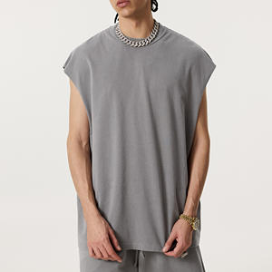 Camiseta de Hombre de Color Sólido, 100% Algodón, Informal, Básica, Sin Mangas, Suave, Transpirable, Corte Regular, Ligera, 220g, Tejida - Product Image 1