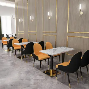 Dubai 5 star wholesale luxury commercial restaurant furniture dining tables and chairs sets for cafe and restaurant