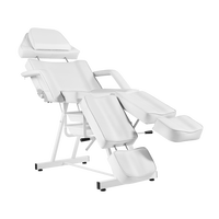 Table de massage, lit de spa, lit de tatouage, table de traitement inclinable pliable en cuir PVC avec cadre métallique