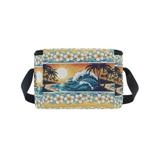 Sac isotherme de style simple pour 12 canettes, motif fleur de frangipanier, plage et île, impression personnalisée, pour bière et aliments, boîte de rangement thermique - Product Image 5