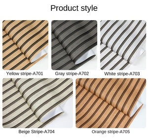 Papier peint <span class=keywords><strong>PVC</strong></span> auto-adhésif 0.25mm papier peint autocollant Style pour hôtel réception fond bande en bois <span class=keywords><strong>Grille</strong></span> murs - Product Image 5
