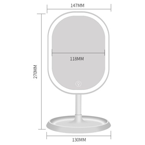 Rechargeable/Cordless 15-Inch Rectangle <b>Lighted</b> <b>Makeup</b> <b>Mirror</b> LED Angle Adjustment 1X Magnification High CRI 90 Tabletop GMM1502 - Product Image 4
