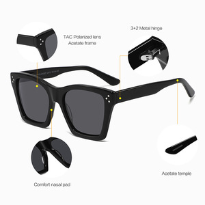 Gafas de Sol Mi Ding con Armazón Grande de Acetato, Unisex, Protección UV400, Polarizadas, Estilo Conducción, Lentes Negras TAC - Product Image 2