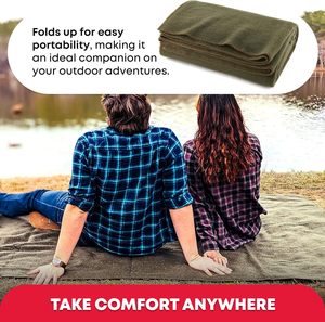 <span class=keywords><strong>Coperta</strong></span> ignifuga in lana lavorata a maglia di primo soccorso <span class=keywords><strong>verde</strong></span> oliva modello solido per aeroplani - Product Image 5