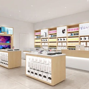Conception intérieure personnalisée pour magasin de téléphonie mobile, comptoir de réparation de téléphones en bois, vitrine murale pour téléphones portables - Product Image 2