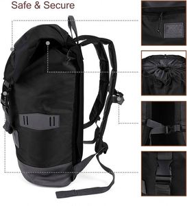 Échantillon gratuit : Sac à dos souple à enroulement personnalisé, imperméable, pour l'école et les voyages, style homme, avec motif lettre. - Product Image 3