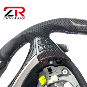 Volante de Fibra de Carbono con Palancas de Cambio para <span class=keywords><strong>BMW</strong></span> M E84 E85 E89 E90 E91 E83 E92 E93 E70 <span class=keywords><strong>E60</strong></span> E39 E30 M3 M4 F10 F20 - Product Image 4
