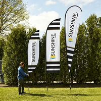 Kit de bannière promotionnelle personnalisée en forme de plume pour la plage, avec piquet de sol, drapeaux en forme de goutte d'eau, idéal pour les événements de branding en extérieur et la promotion commerciale