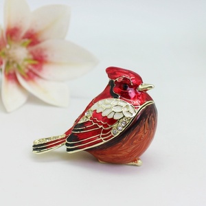 SHINNYGIFTS <span class=keywords><strong>peint</strong></span> à la main oiseaux Animal boîte à bijoux en métal bibelot boîte pour anneau Figurine Collection maison décorative émail <span class=keywords><strong>oiseau</strong></span> - Product Image 4