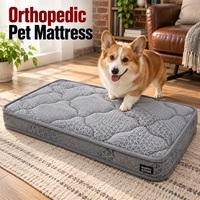 Grand matelas orthopédique pour chien avec housse grise et plusieurs options de taille pour projets de personnalisation de marque