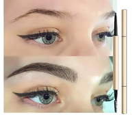 Crayon à sourcils triangulaire personnalisé, automatique, imperméable, cosmétique, double embout avec brosse