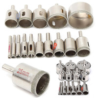DEYI 15 pièces, scies cloches diamantées de 6-50 mm pour verre, céramique, porcelaine, marbre, diamètres 6/8/10/12/14/16/18/20/22/25/26/28/30/40/50 mm