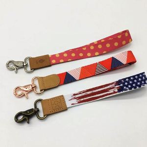 Hot Sale Custom Logo Polyester Lanyard Bulk Wholesale Designer Short Wrist Strap Sublimation <b>Wristlet</b> Anime Keychain - Product Image 5