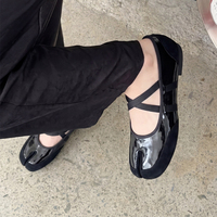 3CM Innere Erhöhung Damen Tabi Cross Strap Mary Jane Schuhe Geteilte Zehenpartie Ballett Weiche Bequeme Freizeitkleidung Flache Schuhe