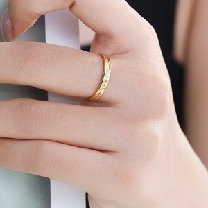 18K Gold Plated Minimalist Jewelry Trendy Brass <b>Finger</b> <b>Rings</b> for Women Wholesale Bulk with Zircon Stone <b>Rings</b> - Product Image 6
