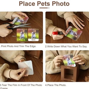 Petitian Wood Pet Urn Rectangle Dog <b>Memorial</b> Display <b>Box</b> With Photo Frame And Candle Holder - Product Image 4