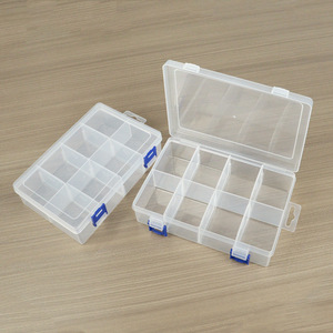 Transparent Plastic <b>Storage</b> <b>Box</b> 8 Compartments Rectangle Organizer For Electronics Jewelry Parts <b>Small</b> Items With Lid - Product Image 3