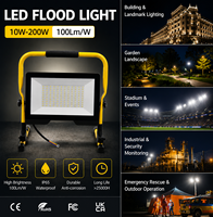 Projecteur LED étanche IP65 DC 12V 24V 110V 220V 10W 30W 50W 100W 200W 300W, lampe de chantier portable, éclairage extérieur