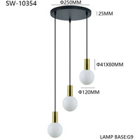 Lustre d'intérieur nordique de luxe à 3 têtes, luminaire suspendu moderne pour salon, escalier, hall d'hôtel