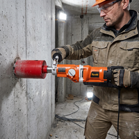 Perceuse Électrique Professionnelle Portable Marveille F-180PRO, 3 Vitesses, Moteur 2200W, 162MM, Utilisation à Sec et Humide pour le Perçage et la Pierre