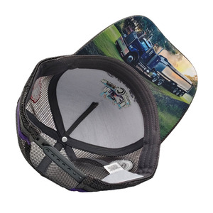 Bordado personalizado e impresión sublimada en la gorra <span class=keywords><strong>de</strong></span> camionero delantera e inferior con malla transpirable y cómoda - Product Image 6