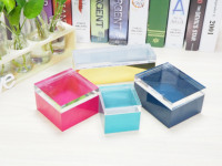 Conteneur de rangement pour accessoires de bijoux, cubique en acrylique, couleur marine, 4x5 pouces, organisateur à tiroir