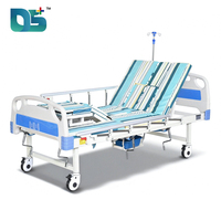 Cama de Hospital Manual Ajustable con Cabecera/Pieera de ABS Soldada, Capacidad de Carga de 150 kg, 5 Funciones, 4 Manivelas