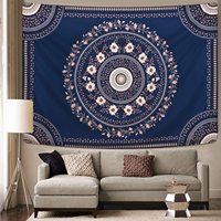 Tapisserie murale florale en polyester, décoration murale, impression HD, résistante à la décoloration, vente en gros, lavage à la main, style bohème