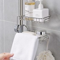 Étagère de rangement en métal pour cuisine, panier de vidange pour éponge d'évier à un seul niveau, conception sans perçage, accessoires de salle de bain, vaisselle, outils