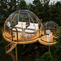 Tente dôme ronde Igloo de jardin géodésique pour salle de bains extérieure en polycarbonate verre métal