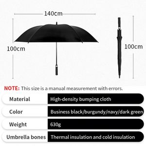 Parapluie de golf de luxe à long manche, personnalisé, vente en gros, pour voyages d'affaires, pour hommes - Product Image 3