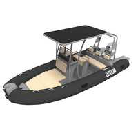 Bateau à rames gonflables, 3, 18 pieds, coque en aluminium, 560 V, avec pont solaire