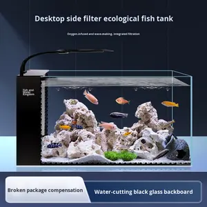 Nouveau modèle écologique 220V salon verre Ultra-clair petit cristal doré bureau réservoir de poissons filtre latéral pour <span class=keywords><strong>Aquarium</strong></span> - Product Image 5