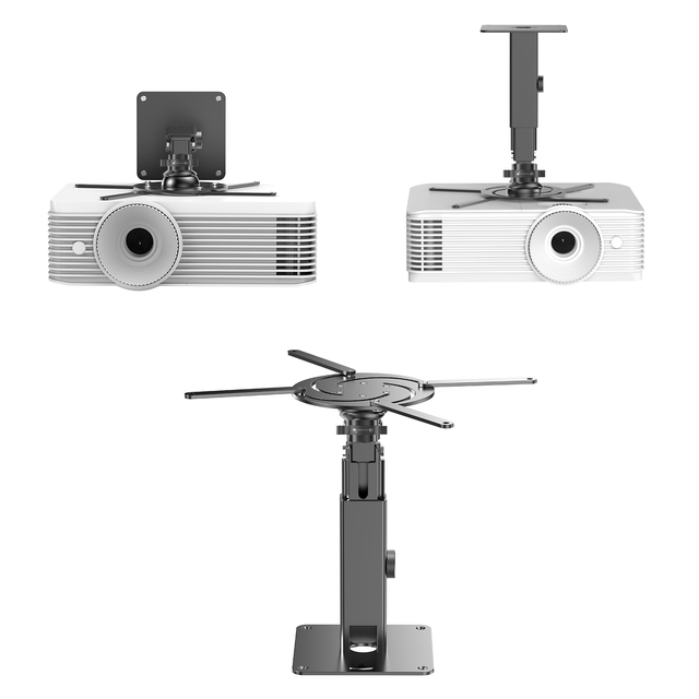 PerfecTisan Projector Bracket Ceiling Mount Wall Mount 25-35cm Retractable Length Universal Projector Mount Aluminum Alloy Black