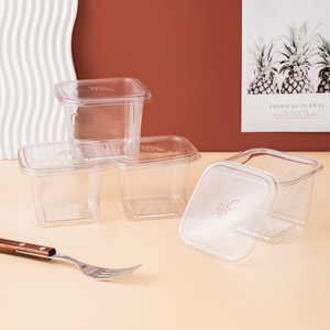 Tùy chỉnh dùng một lần vuông bánh bao bì thực phẩm hộp salad trái cây pho mát Mousse bánh trong suốt <span class=keywords><strong>Pet</strong></span> nhựa món tráng miệng <span class=keywords><strong>container</strong></span> - Product Image 5