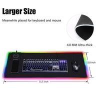 Tapis de souris RVB de jeu de vente chaude XXL LED allume le grand tapis de souris de clavier d'ordinateur de RVB