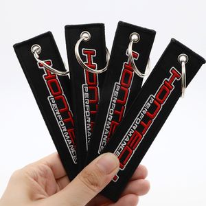 Porte-clés tissé personnalisé style course noir, brodé, pour atelier de tuning automobile, cadeaux promotionnels - Product Image 1