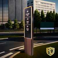 Panneau solaire autoportant personnalisé, panneau d'adresse éclairé par LED pour extérieur, panneau de signalisation d'orientation double face pour entreprises