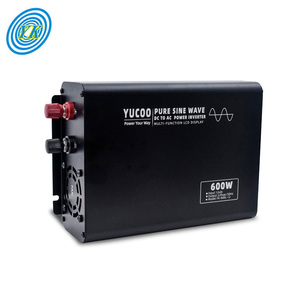 Yucoo <span class=keywords><strong>DC</strong></span> <span class=keywords><strong>AC</strong></span> 24V đến 220V 600W tinh khiết Sine Wave <span class=keywords><strong>Inverter</strong></span> với LCD hiển thị xe biến tần - Product Image 1