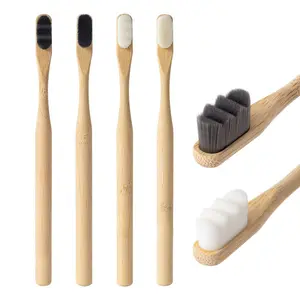 Özel Logo 100% doğal bambu diş fırçası organik çevre dostu biyobozunur diş fırçası yetişkinler ve çocuklar için