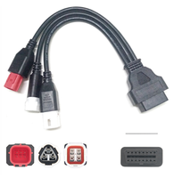 Cable Adaptador de Diagnóstico OBD2 para Motocicleta, Protocolo CAN-Bus/K-Line, Conectores Aislados de PVC de 3/4/6 Pines, Longitud de 0.3 m, ECU