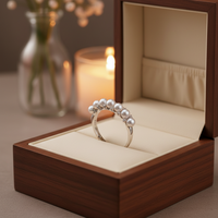 Bague réglable pour femme en perle d'eau douce naturelle Star-Aurora, cadeau pour petite amie