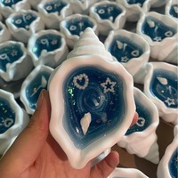 Bougie parfumée artisanale en cire de gelée créative Ocean Breeze Quicksand avec coquillages marins pour mariage, Thanksgiving, Noël
