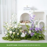 Susunan Lanskap Bunga Buatan, Bunga Palsu Lavender, Rumput Persia, Chamomile, Dekorasi Buket untuk Pajangan Jendela Dalam Ruangan