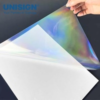 Vinilo Holográfico Transparente Arcoíris, Vinilo Láser Holográfico Transparente Autoadhesivo en Rollo, Película para Ventanas para Decoración de Vehículos
