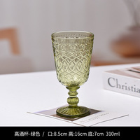 Vintage geëmbosseerd glazen waterglas, Europees reliëf drinkglas, gekleurd glaswerk voor dranken, sap, melk, geschikt voor thuis, hotel, bar.