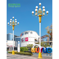 Grands lanternes chinoises LED en aluminium IP65 de 10 m pour l'éclairage paysager des sites touristiques, parcs, places et routes municipales