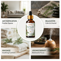 Huile Essentielle Naturelle d'Aiguilles de Sapin 100% Pure Distillée à la Vapeur Abies Sibirica pour Diffuseur d'Aromathérapie, Salle de Massage, Parfum d'Ambiance