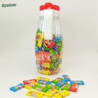 SuperLoves Fruity Sugar Bubble Gum with Multi-Colored Tattoo Sticker in Water Pitcher Jar (200pcs) for Kids Party Wholesale